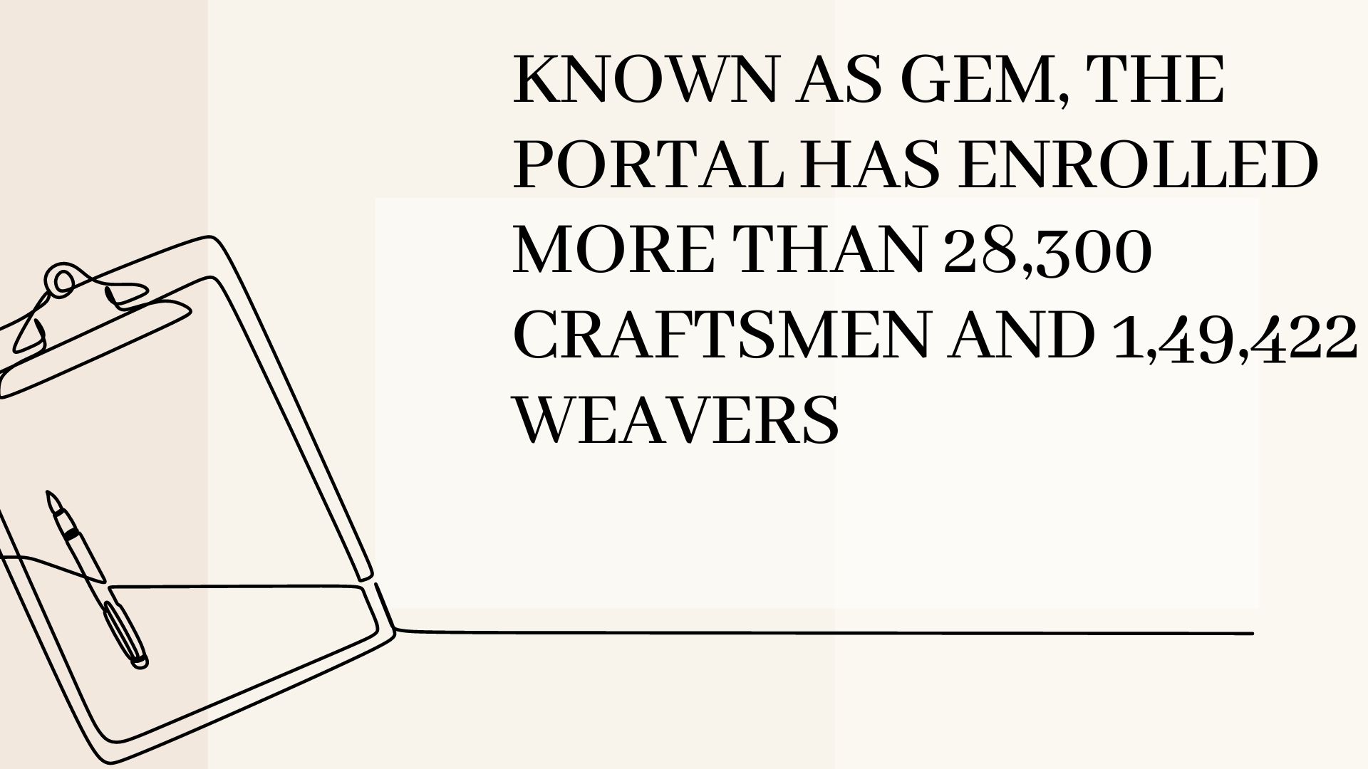 Known as GeM, the portal has enrolled more than 28,300 craftsmen and 1,49,422 weavers (1)